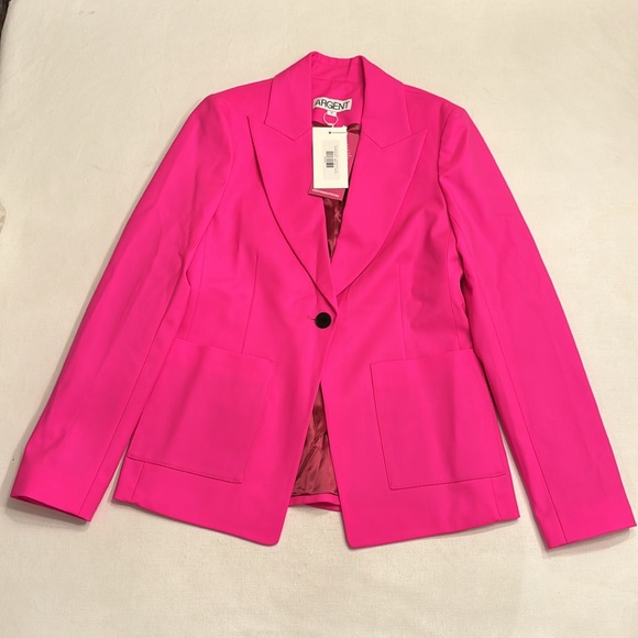 NWT Argent #VotingSuitsYou Blazer in Seasonless Wool Hot Pink - Picture 4 of 6